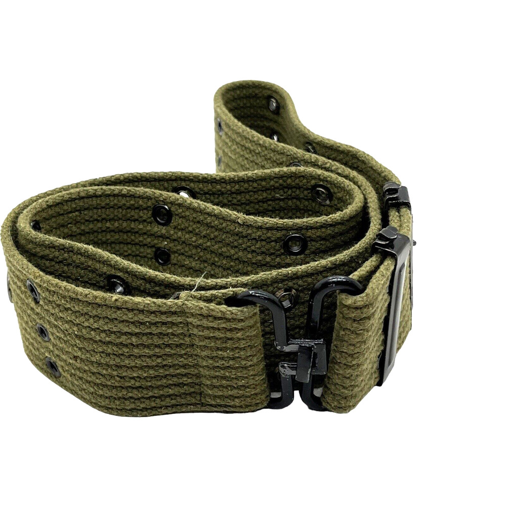 Pistol Belt Olive Size 42 Made in Japan Vintage Army Strapping Woven Military